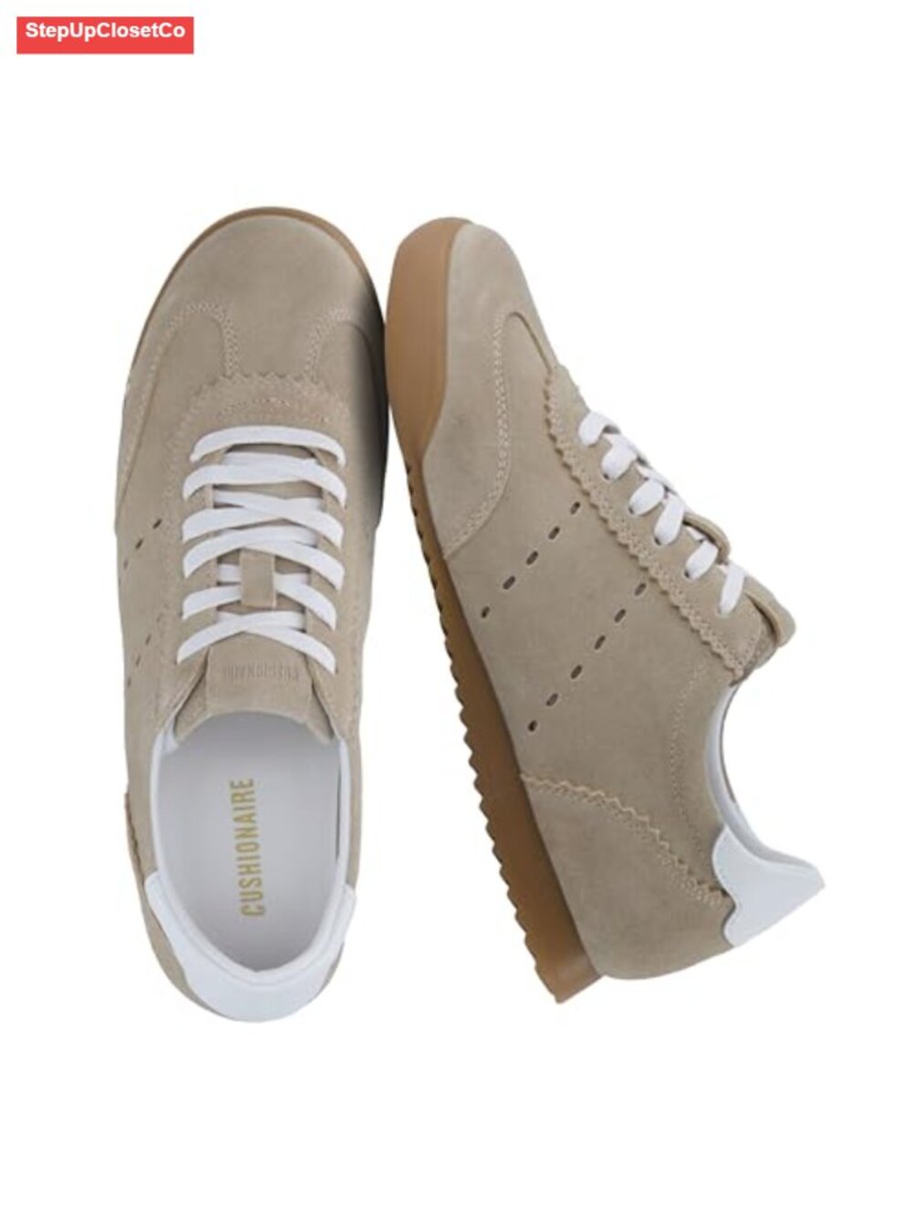 Retro Suede Lace Up Fashion Sneakers with Cushioned Insole & Gum Sole